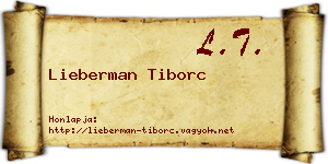 Lieberman Tiborc névjegykártya